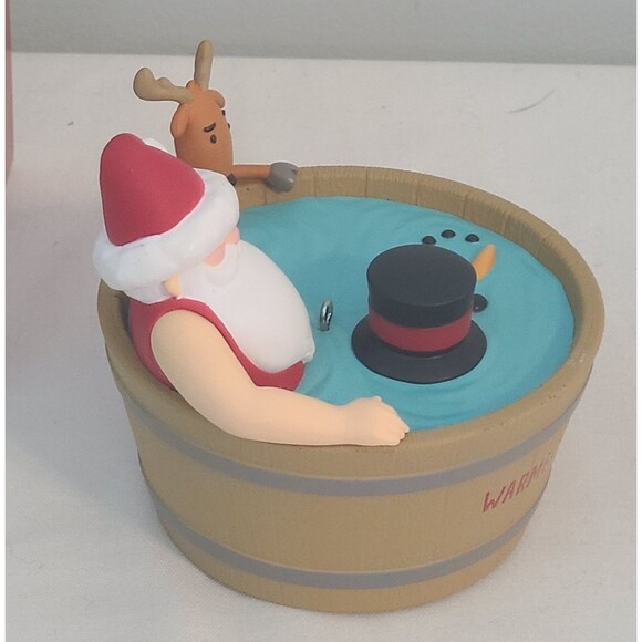 Hallmark Keepsake Ornament 2022 Warmest Holiday Wishes Santa in Hot Tub Musical - Picture 4 of 11